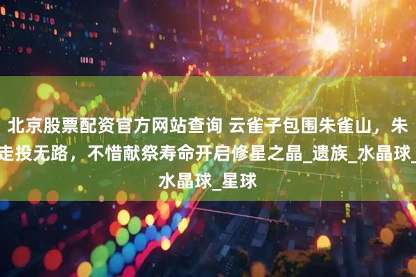 北京股票配资官方网站查询 云雀子包围朱雀山，朱雀子走投无路，不惜献祭寿命开启修星之晶_遗族_水晶球_星球
